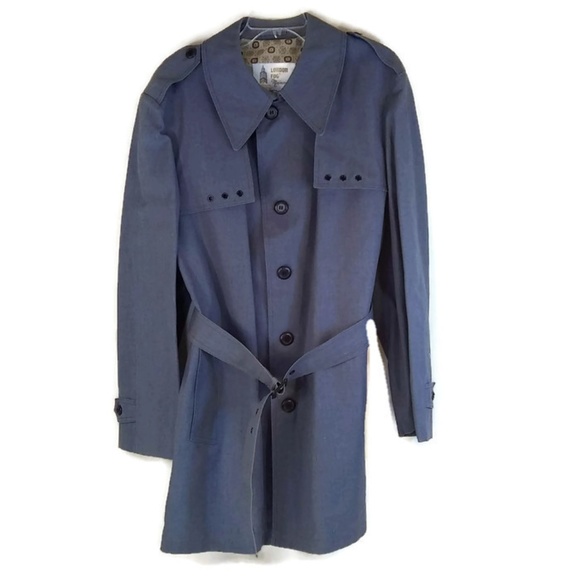 London Fog Other - London Fog Men's Blue Denim Maincoats Trench Coat